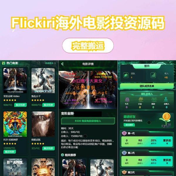 Flickiri Fun海外电影投资理财源码 影视理财类源码