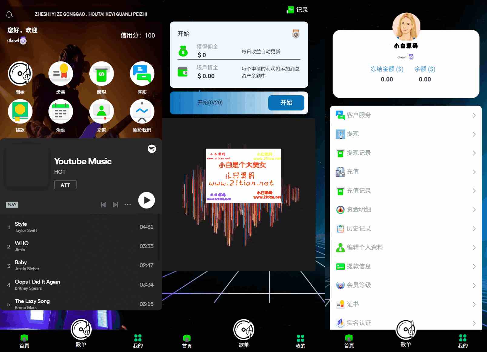 【海外多语言音乐平台刷单系统源码】HTML前端+PHP后端｜支持连单/卡单/叠加组规则/打针功能-源码天堂