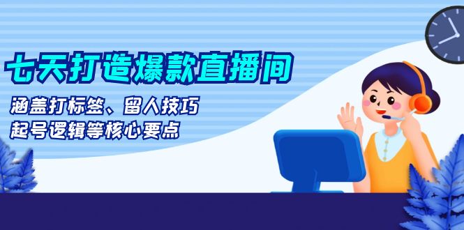 七天打造爆款直播间：涵盖打标签、留人技巧、起号逻辑等核心要点-源码天堂