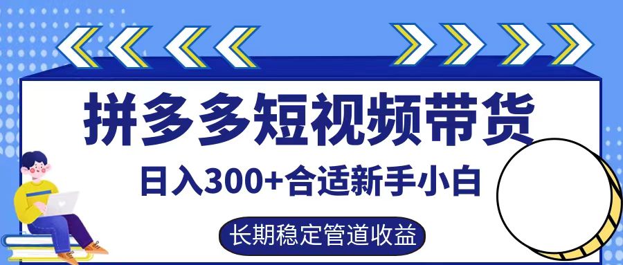 拼多多短视频带货日入300+，实操账户展示看就能学会-源码天堂