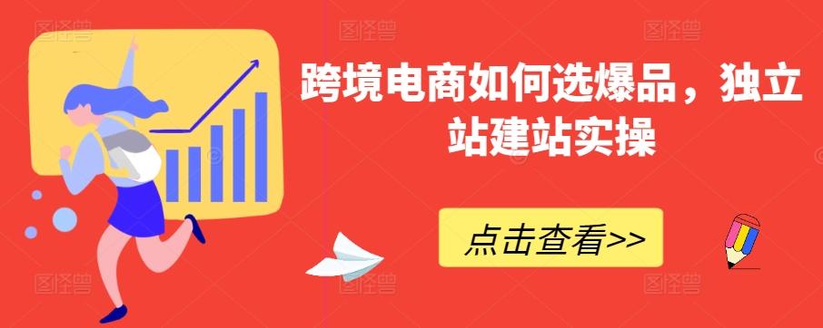 跨境电商如何选爆品，独立站建站实操-源码天堂