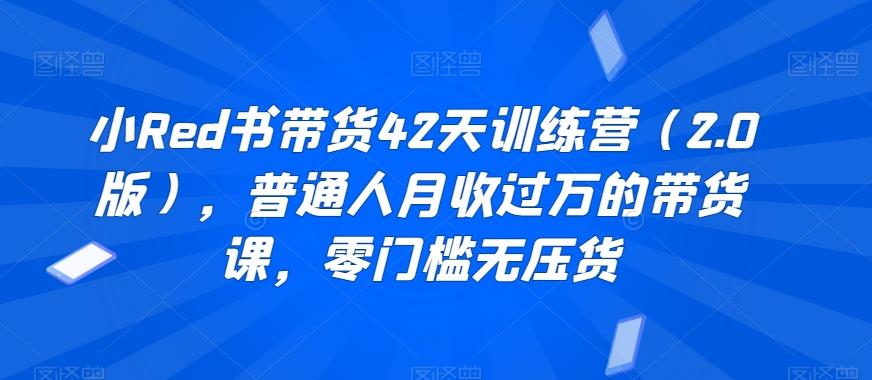 小Red书带货42天训练营(2.0版)，普通人月收过万的带货课，零门槛无压货-源码天堂