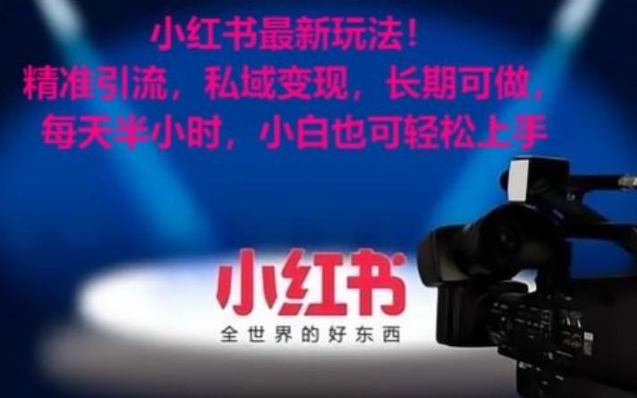 小红书最新玩法！精准引流，私域变现，长期可做，每天半小时，小白也可轻松上手-源码天堂