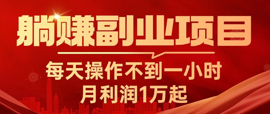 躺赚副业项目，每天操作不到一小时，月利润1万起，实战篇-源码天堂