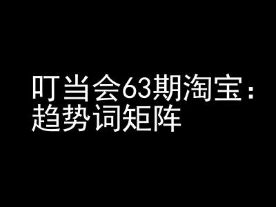 《淘宝天猫打爆班》原创高阶技术第63期，趋势词矩阵技术和玩法-源码天堂