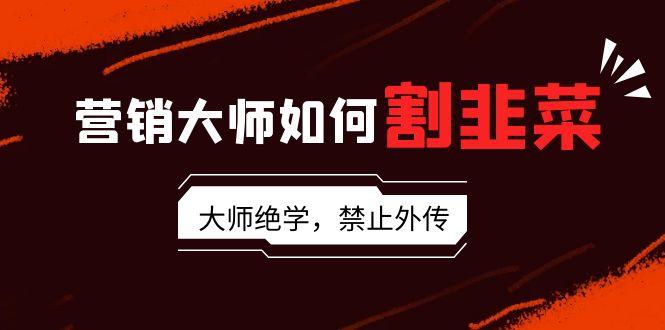 营销大师如何割韭菜：流量大师/讲故事大师/话术大师/卖货大师/成交大师/…-源码天堂