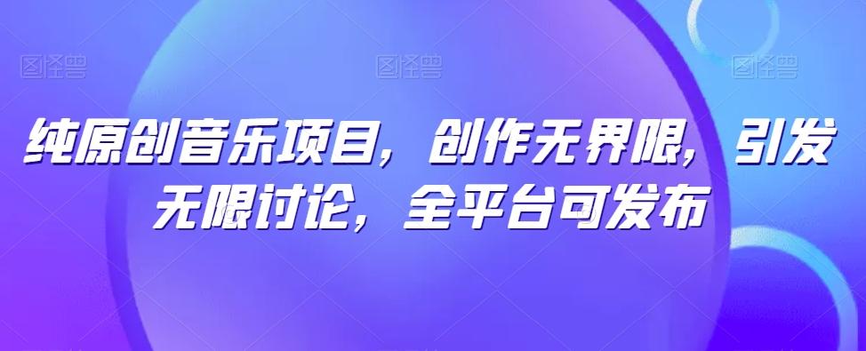 纯原创音乐项目，创作无界限，引发无限讨论，全平台可发布【揭秘】-源码天堂