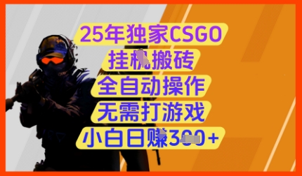25年独家CSGO挂G搬砖，全自动操作，无需打游戏，小白日入3张+【揭秘】-源码天堂