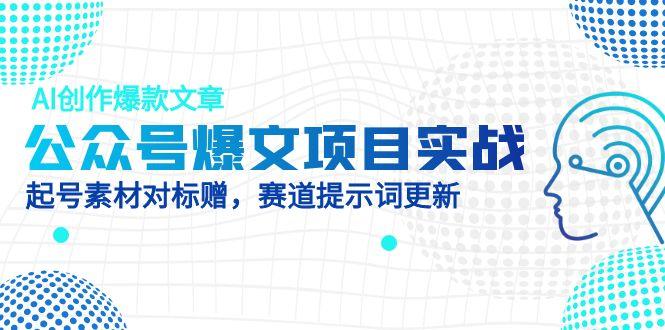 公众号爆文项目实战，AI创作爆款文章，起号素材对标赠(附赛道AI提示词-源码天堂