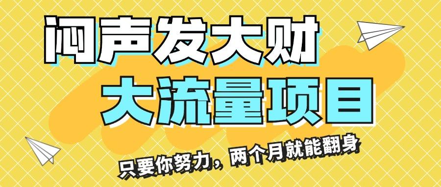 闷声发大财，大流量项目，月收益过3万，只要你努力，两个月就能翻身-源码天堂