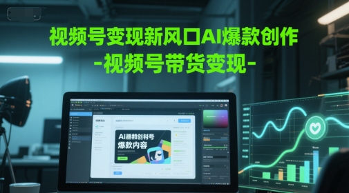 视频号变现新风口AI爆款创作-视频号带货变现-源码天堂