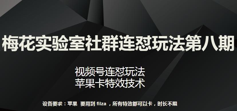 梅花实验室社群连怼玩法第八期，视频号连怼玩法 苹果卡特效技术【揭秘】-源码天堂