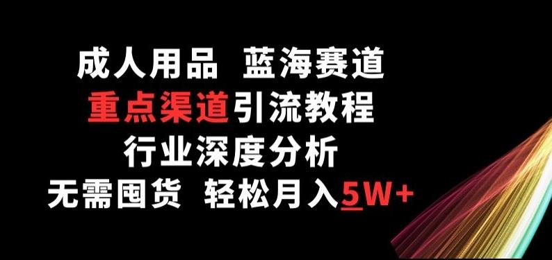 成人用品，蓝海赛道，重点渠道引流教程，行业深度分析，无需囤货，轻松月入5W+【揭秘】-源码天堂