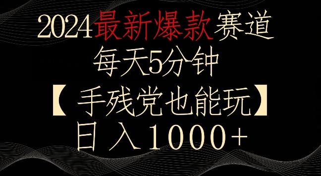 2024最新爆款赛道，每天5分钟，手残党也能玩，轻松日入1000+【揭秘】-源码天堂