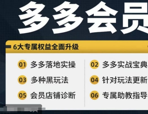 拼多多会员，拼多多实战宝典+实战落地实操，从新手到高阶内容全面覆盖-源码天堂