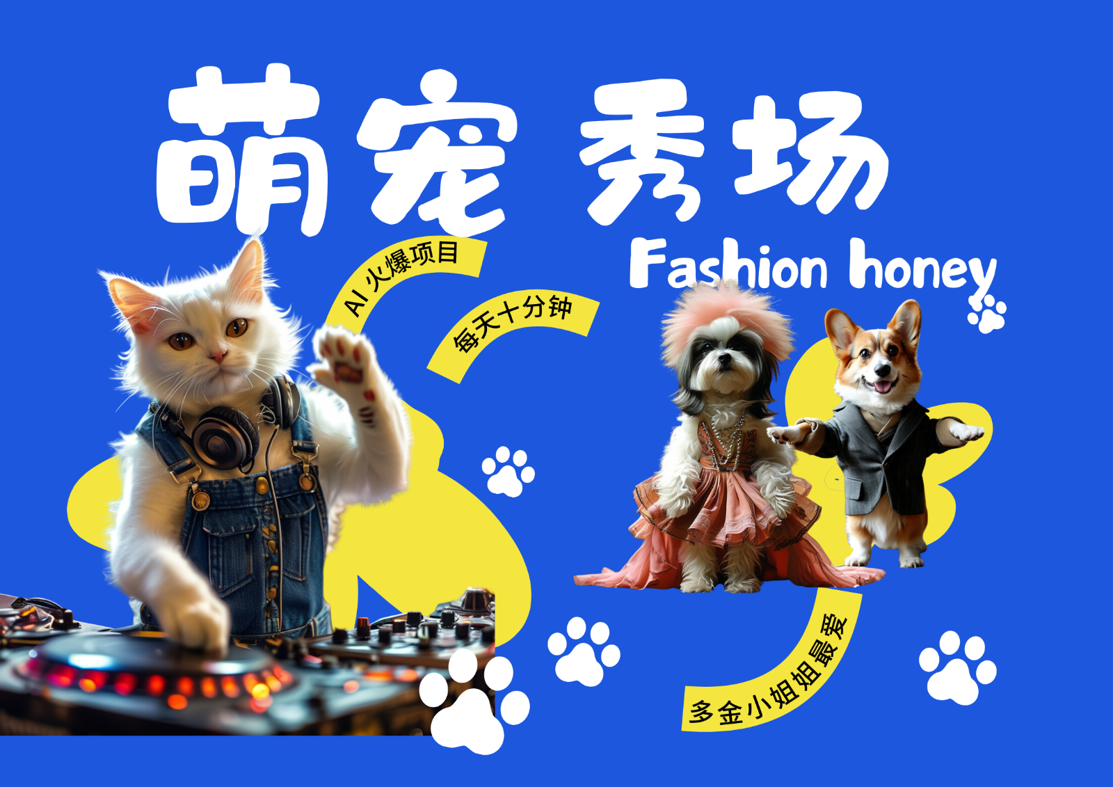 酷飒动物跳舞走秀 时尚喵FASHION汪 多金小姐姐最爱的 轻松月入破W-源码天堂