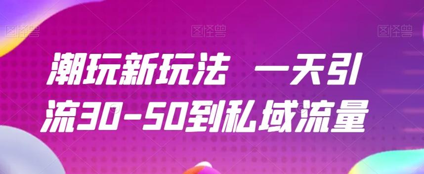 潮玩新玩法一天引流30-50到私域流量-源码天堂