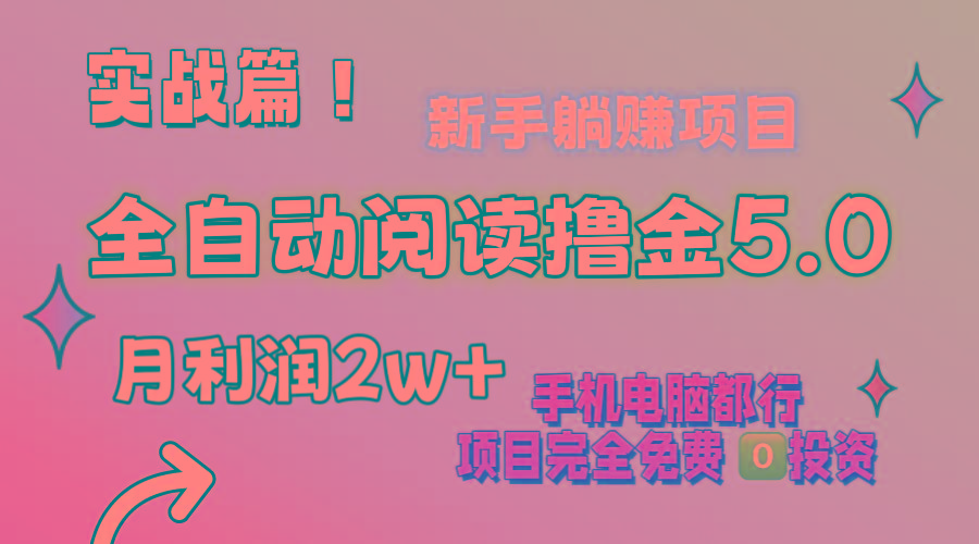 小说全自动阅读撸金5.0 操作简单 可批量操作 零门槛！小白无脑上手月入2w+-源码天堂