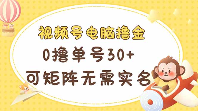 （14220期）视频号电脑撸金 0撸单号30+ 可矩阵 无需实名多号多得-源码天堂