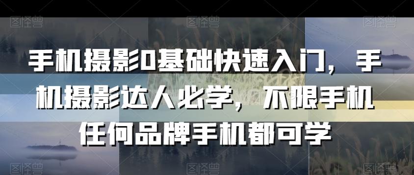 手机摄影0基础快速入门，手机摄影达人必学，不限手机任何品牌手机都可学-源码天堂