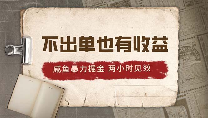 2024咸鱼暴力掘金，不出单也有收益，两小时见效，当天突破500+-源码天堂