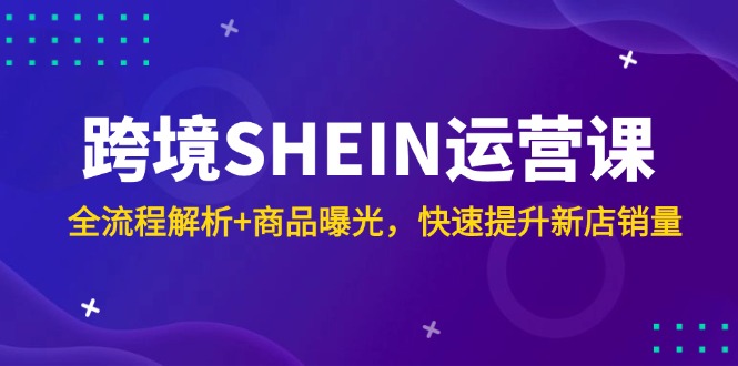 跨境SHEIN运营课，全流程解析+商品曝光，快速提升新店销量-源码天堂