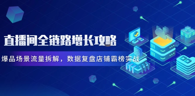 直播间全链路增长攻略，爆品场景流量拆解，数据复盘店铺霸榜实战-源码天堂