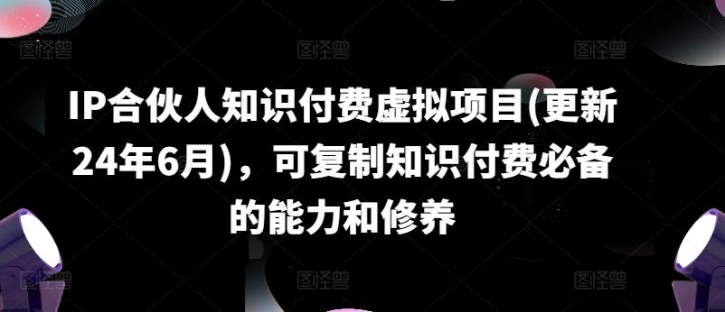 IP合伙人知识付费虚拟项目(更新24年6月)，可复制知识付费必备的能力和修养-源码天堂