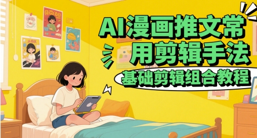 AI漫画推文常用剪辑手法，基础剪辑组合教程-源码天堂