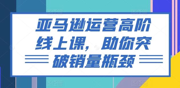 亚马逊运营高阶线上课，助你突破销量瓶颈-源码天堂