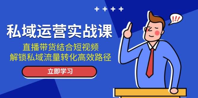 私域运营实战课：直播带货结合短视频，解锁私域流量转化高效路径-源码天堂