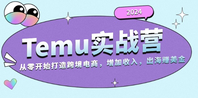 2024Temu实战营：从零开始打造跨境电商，增加收入，出海赚美金-源码天堂