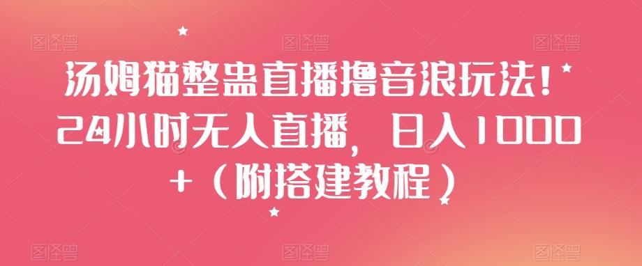 汤姆猫整蛊直播撸音浪玩法！24小时无人直播，日入1000+（附搭建教程）【揭秘】-源码天堂