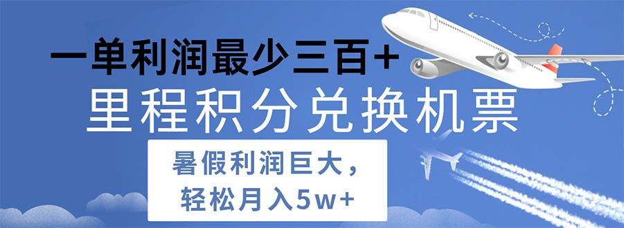 2024暑假利润空间巨大的里程积分兑换机票项目，每一单利润最少500-源码天堂