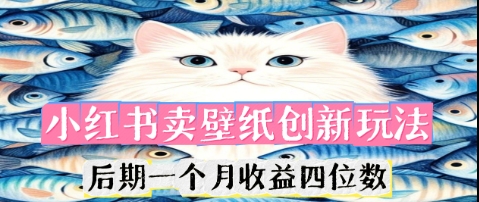 小红书卖壁纸创新玩法，后期一个月收益四位数-源码天堂