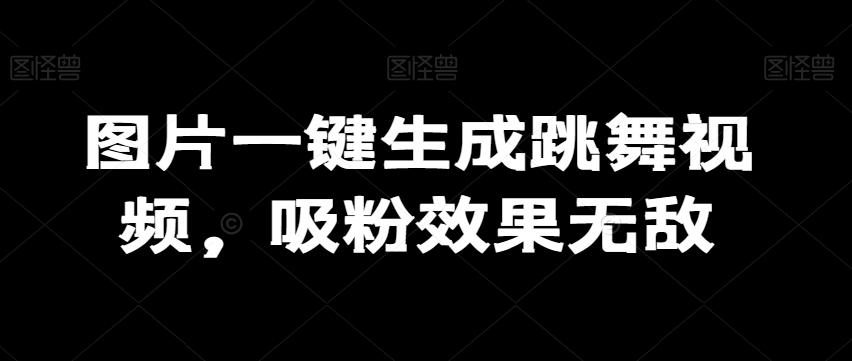 图片一键生成跳舞视频，吸粉效果无敌-源码天堂