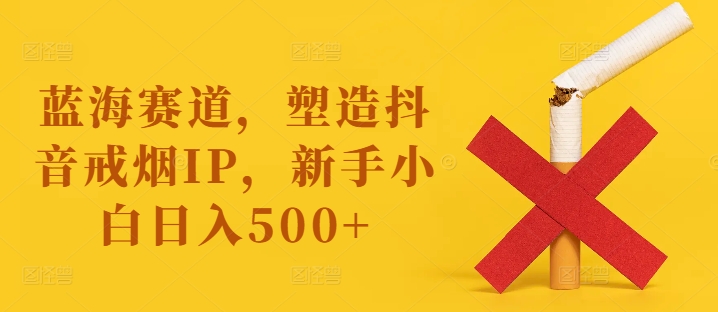 蓝海赛道，塑造抖音戒烟IP，新手小白日入500+【揭秘】-源码天堂