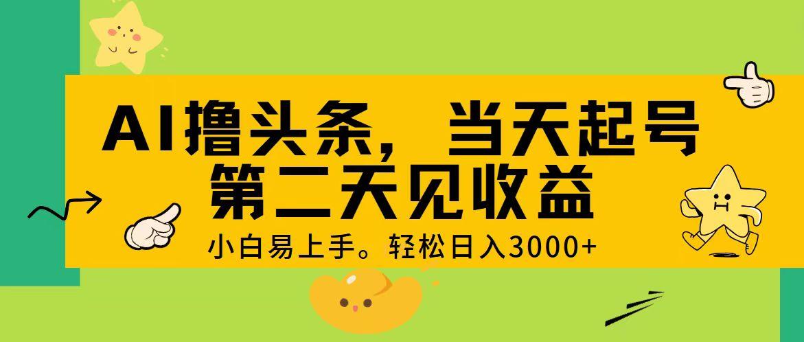 AI撸头条，轻松日入3000+，当天起号，第二天见收益。-源码天堂