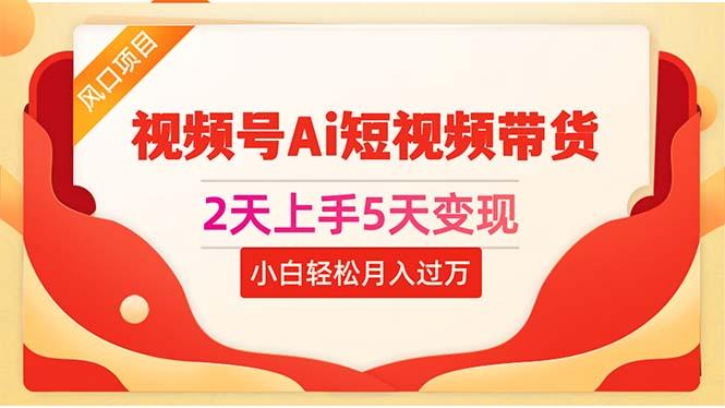 2天上手5天变现视频号Ai短视频带货0粉丝0基础小白轻松月入过万-源码天堂