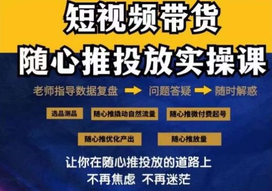 2024好物分享随心推投放实操课，随心推撬动自然流量/微付费起号/优化产出-源码天堂