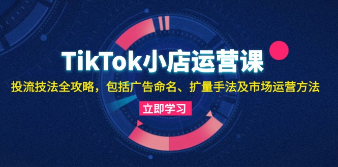 TikTok小店运营课：投流技法全攻略，包括广告命名 扩量手法及市场运营方法-源码天堂