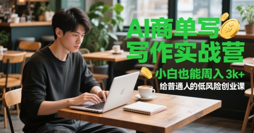 AI商单写作实战营，小白也能周入3k+，给普通人的低风险创业课-源码天堂