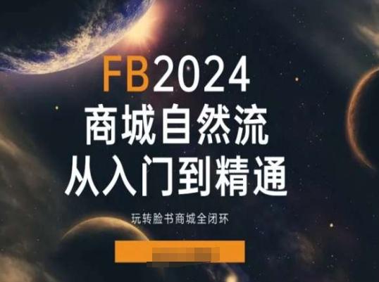 2024Faceboo商城自然流(从入门到精通)，玩转脸书商城全闭环-源码天堂