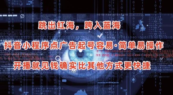 抖音小程序点广告项目，起号容易，简单易操作，开播就见有收益【揭秘】-源码天堂