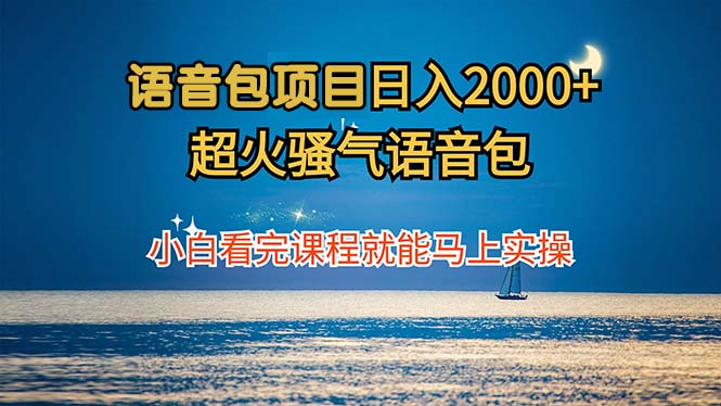 语音包项目 日入2000+ 超火骚气语音包小白看完课程就能马上实操-源码天堂