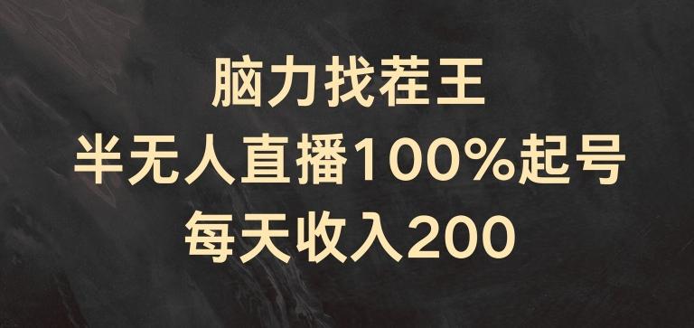 脑力找茬王，半无人直播100%起号，每天收入200+【揭秘】-源码天堂