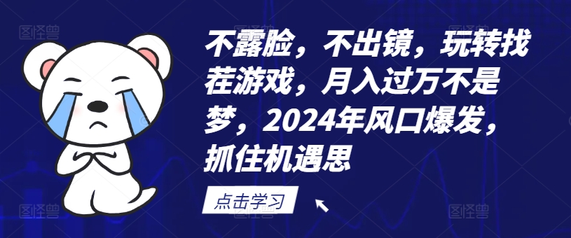 不露脸，不出镜，玩转找茬游戏，月入过万不是梦，2024年风口爆发，抓住机遇【揭秘】-源码天堂