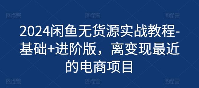 2024闲鱼无货源实战教程-基础+进阶版，离变现最近的电商项目-源码天堂