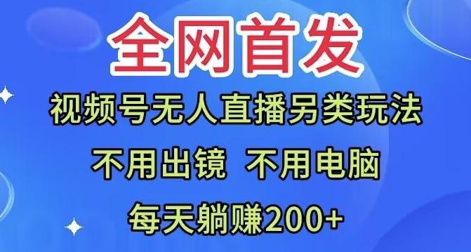 全网首发：视频号无人直播另类玩法，无需电脑，每天躺赚200+-源码天堂
