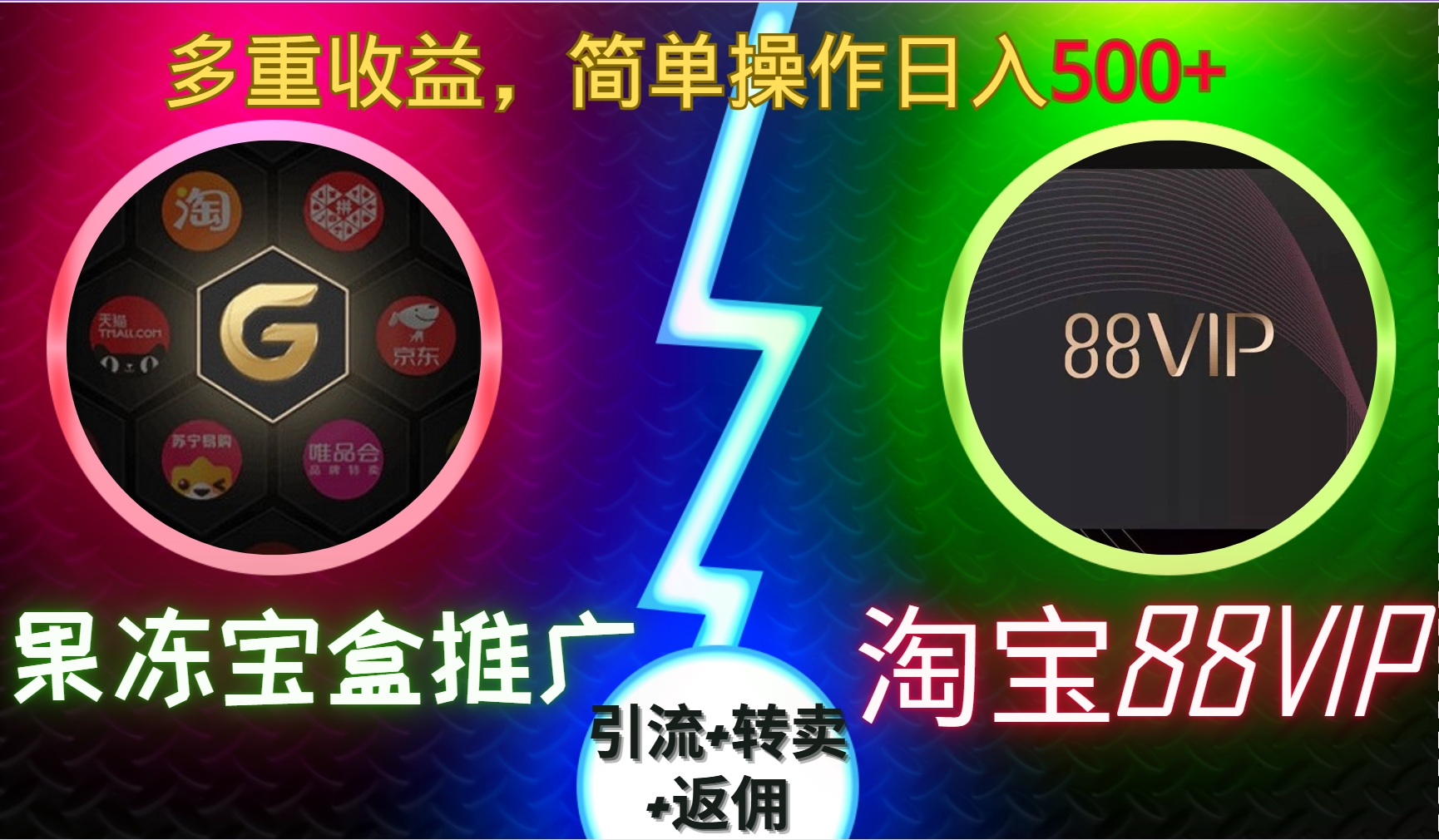 果冻宝盒推广88VIP，引流+转卖+返佣，多重收益，简单操作日入5张【揭秘】-源码天堂